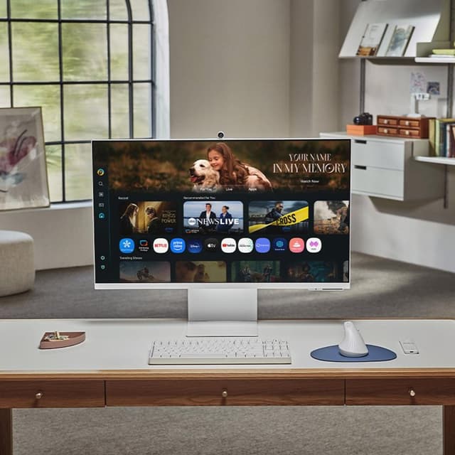 Detalle de Samsung M80F 32" 4K Ultra HD 60Hz VA Smart HDR10+ en blanco con USB-C y altura ajustable