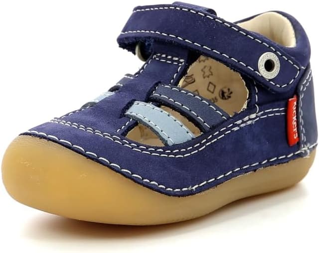 Detalle de Kickers Sushy sandali bambini e ragazzi in pelle con chiusura Velcro