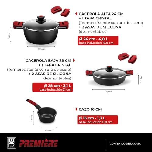 Thumbnail 1 de BRA Premiere Batería de Cocina 3 Piezas Antiadherente