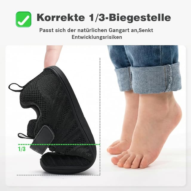 Detalle de IceUnicorn Hausschuhe Kinder als Barfußschuhe – leichte, atmungsaktive Minimal-Sportschuhe für die Halle