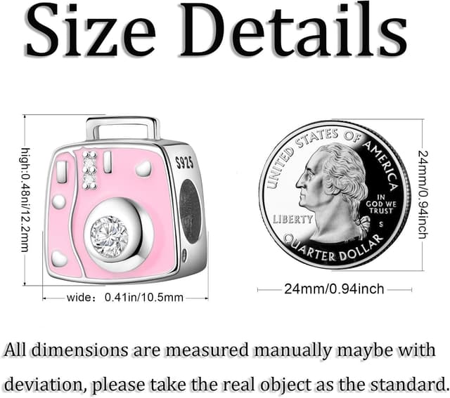 Detalle de FLUFLO Charm Anhänger für Damen aus 925 Sterling Silber mit Zirkonia (für Armband & Halskette, C03)