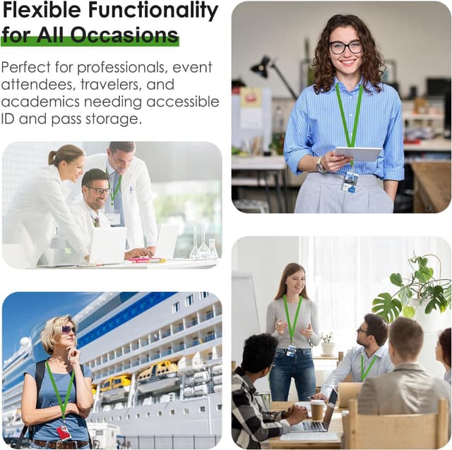 Detalle 2 de ROSSHINE Green lanyards 50 pack 46cm