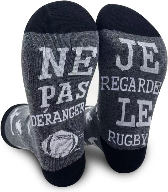 Detalle de PLAYFUL SMILE chaussettes humour homme 43-46 (rugby) : idée cadeau pour papa, grand-père et ado