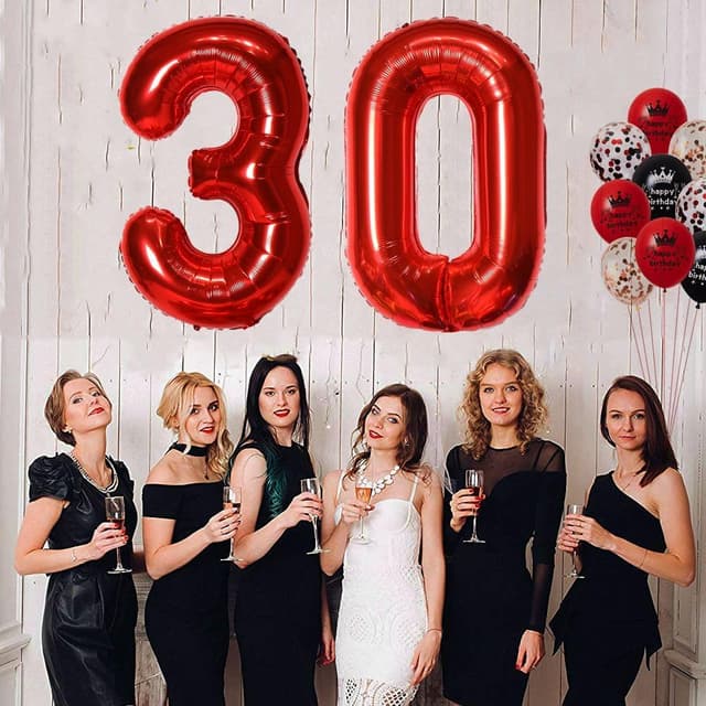 Thumbnail 5 de Rot Geburtstagsdeko 45 Jahr Luftballons đ