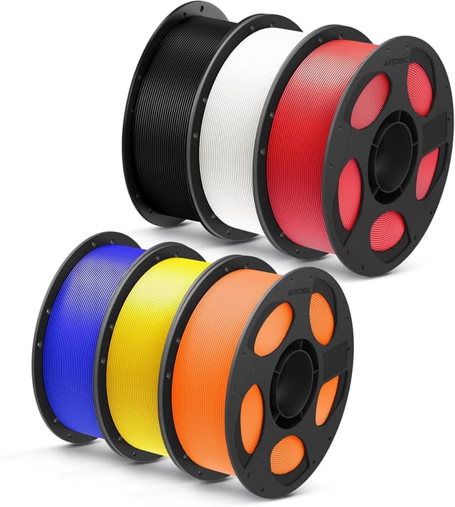 Detalle de Anycubic PLA+ 1.75mm 3D Printer Filament (PLA Plus) – High Toughness, +/-0.02mm accuracy, 2 Pack 1KG, Iridescent Blue & Bright Red