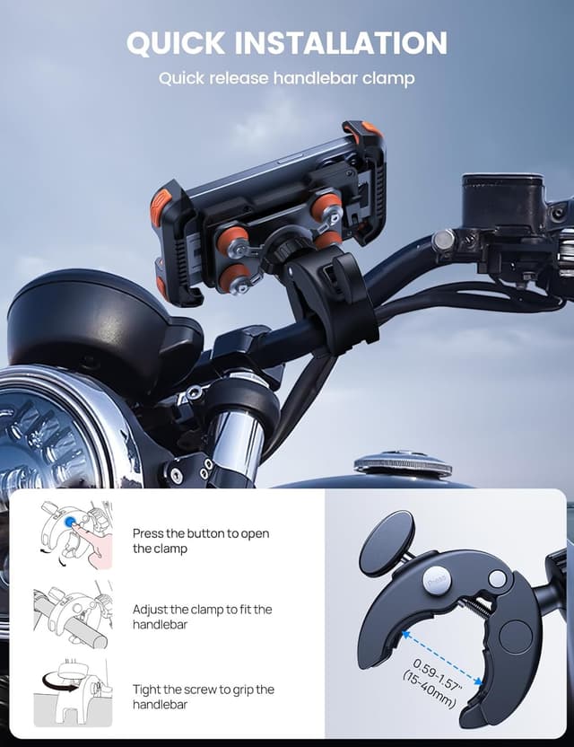 Detalle de Lamicall Motorbike Phone Holder 4.7-6.7 inch