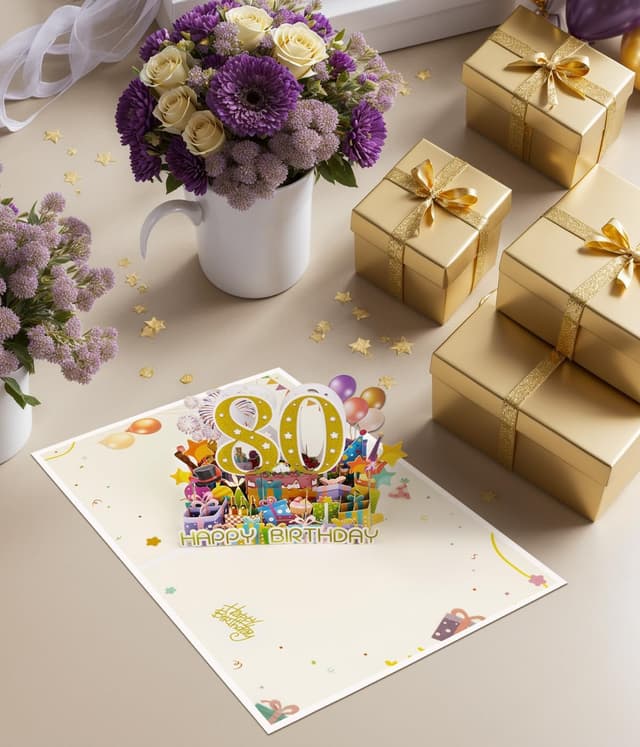 Thumbnail 5 de Magic Ants 80th Birthday Card 3D Pop-Up