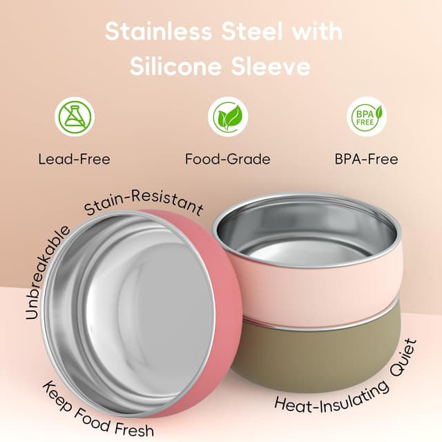 Thumbnail 2 de Bella's Friends Stainless Steel Baby Bowl 3-pack