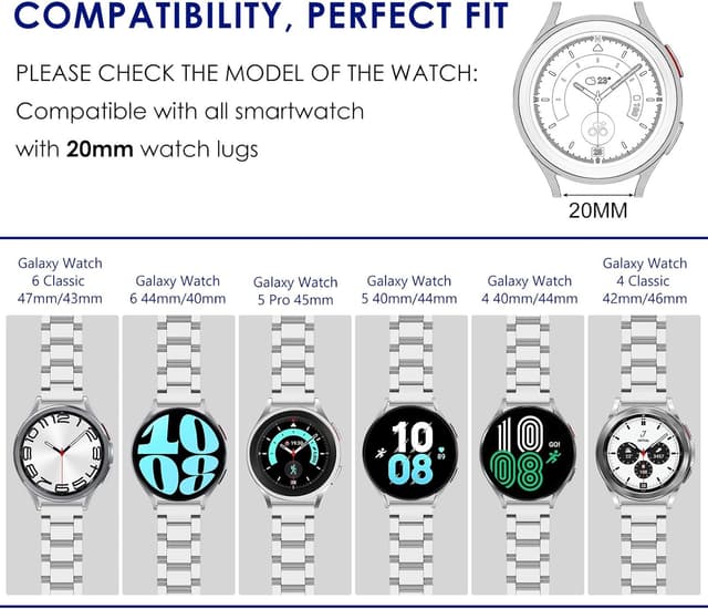 Detalle 2 de Stainless Steel Galaxy Watch Strap 316L 40mm