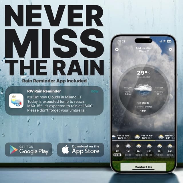 Detalle 2 de Royal Walk Windproof Umbrella Black Large 54 Inch Automatic Open (for 2 persons) — Wooden Handle