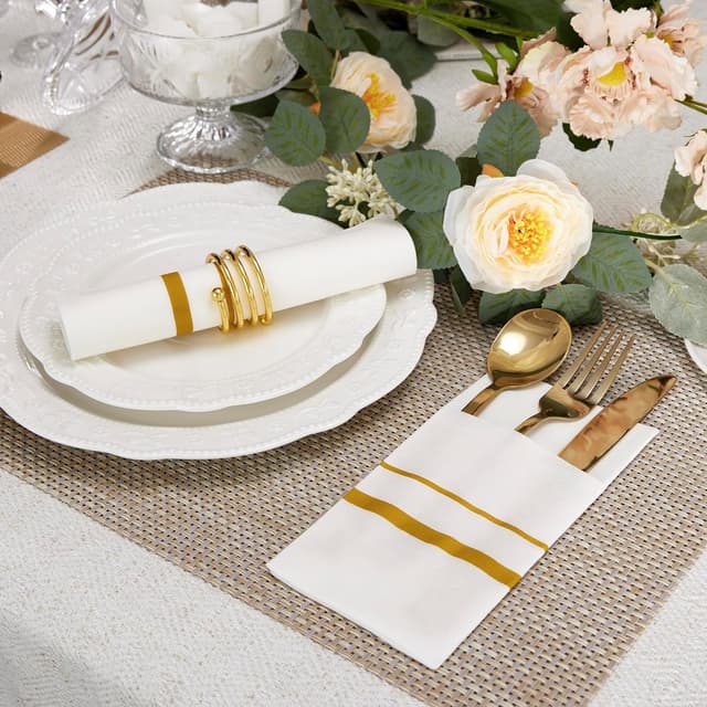 Thumbnail 4 de VANHEON 50 Pack Linen Napkins with Pocket