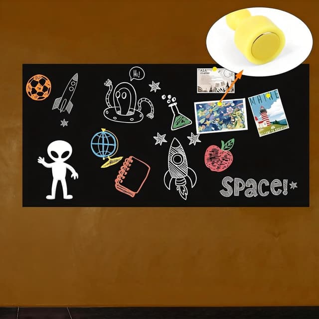 Detalle de Magnetische selbstklebende Tafelfolie 100 x 200 cm (inkl. Magnetfolie, Kreide & Magneten)