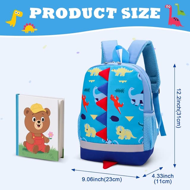 Detalle 2 de Aucuu sac à dos enfant maternelle dinosaure – léger et imperméable pour école, sorties et voyage