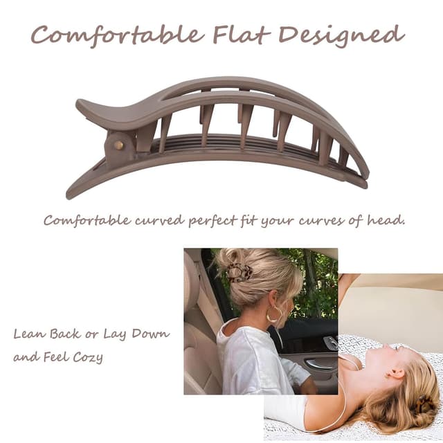 Detalle de Esoahour 6er Set flache Haarklammern im französischen Design – rutschfeste French Hair Pins für Damen & Mädchen