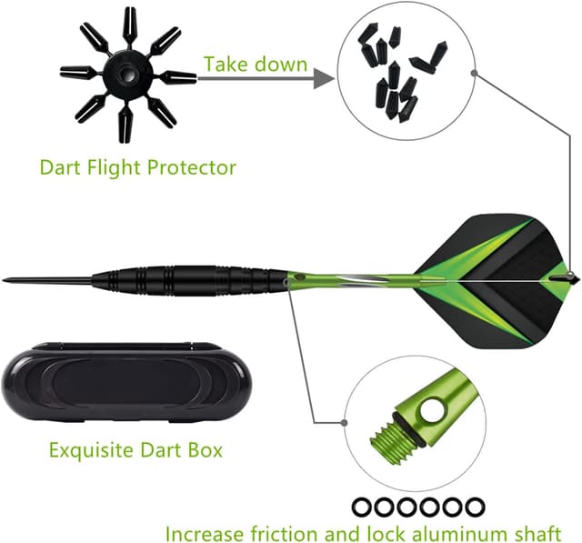 Thumbnail 2 de Aiqilai Steel Tip Darts Set (3 Pack) with Aluminium Shafts and Darts Case