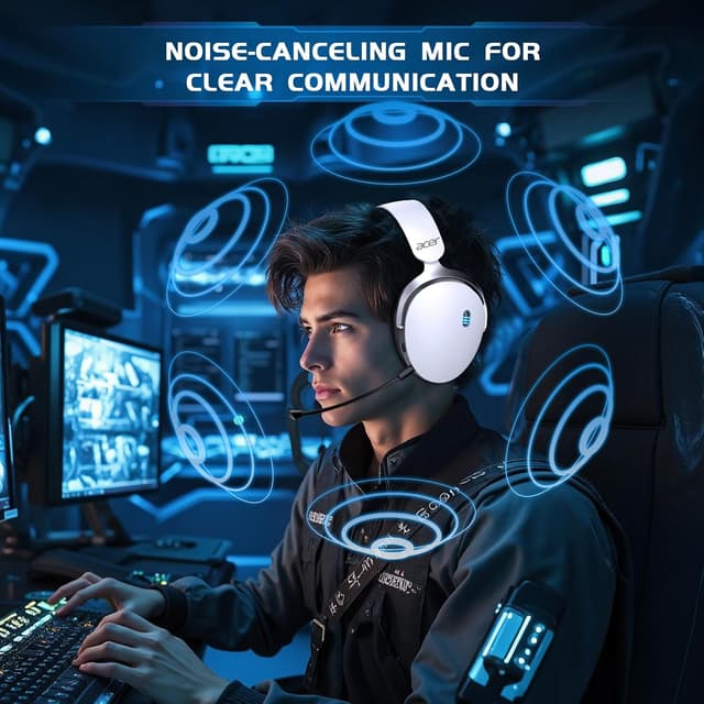 Detalle 2 de Acer 2.4GHz Wireless Gaming Headset (3-in-1) for PS5/PS4/PC/Switch with Mic & Noise Reduction