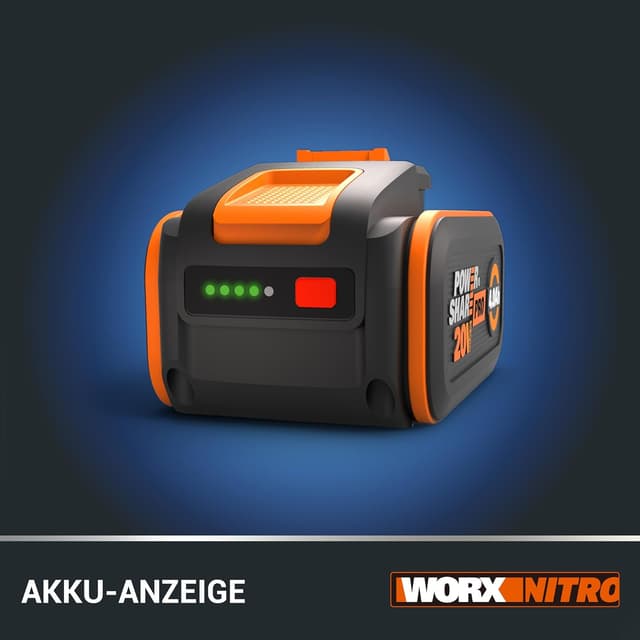 Detalle de WORX WA3644 Original PowerShare Pro Akku 20V 4,0 Ah Li-Ion mit Heatshield-Technologie und LED-Anzeige