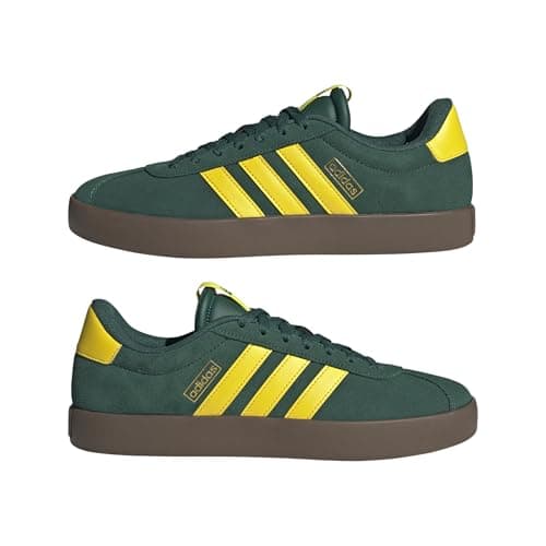 Detalle de adidas Hombre VL Court 3.0 de piel con cordones en Collegiate Green/Yellow/Gold Metallic (talla 45 1/3 EU)