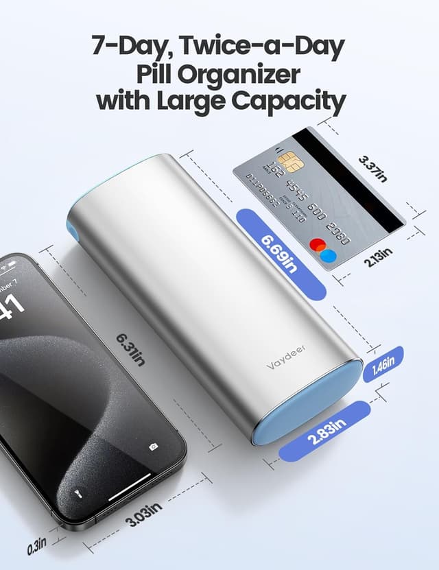 Thumbnail 2 de VAYDEER Large Pill Organiser 14 Compartments