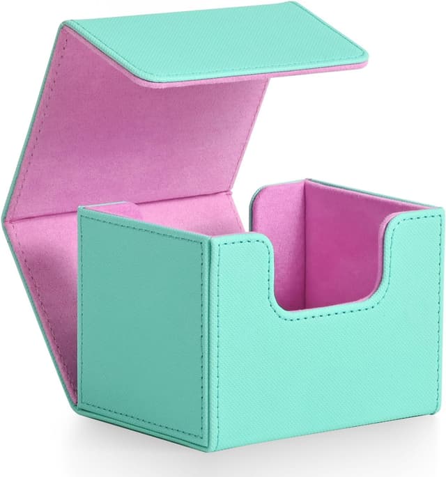 Thumbnail 6 de ZLCA PU Leather Card Deck Box for MTG (2 Dividers) — Black, 100+ Single-Sleeved Storage Case