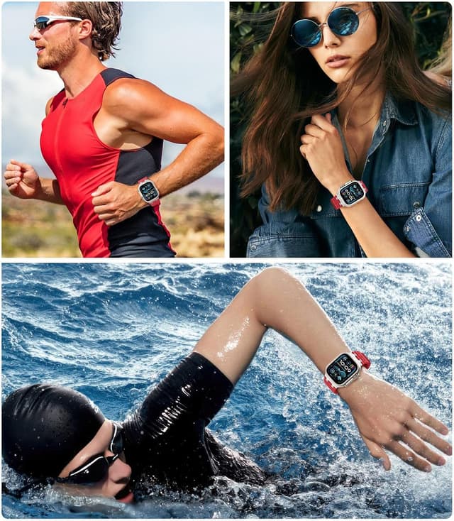 Thumbnail 6 de Astorgos Upgraded Ocean Band strap for Apple Watch Ultra & Series (compatible 49mm–42mm) – breathable sport silicone with stainless connector