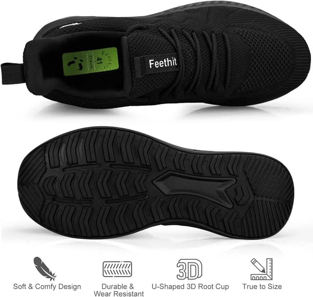 Thumbnail 4 de Feethit Mens Non Slip Walking Sneakers — Slip-On Athletic Shoes