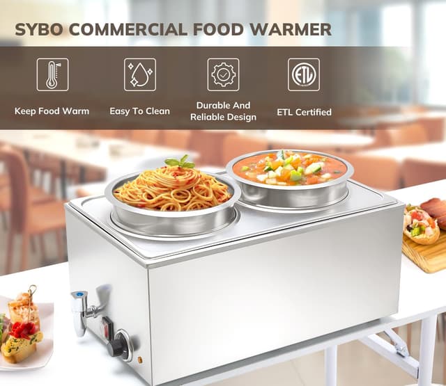 Thumbnail 2 de SYBO Food Warmer Bain Marie 24L 🍽️