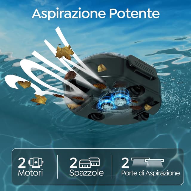 Thumbnail 6 de (2026 nuovo) TALOSBO S2 robot piscina senza fili con doppia filtrazione e doppio motore, fino a 80 m²