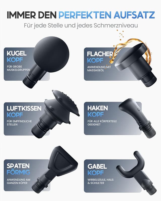 Thumbnail 1 de HELDENWERK Massagepistole inkl 6 Aufsätzen