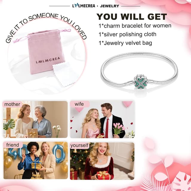 Thumbnail 4 de Charm-Armband aus 925 Silber 17–21 cm