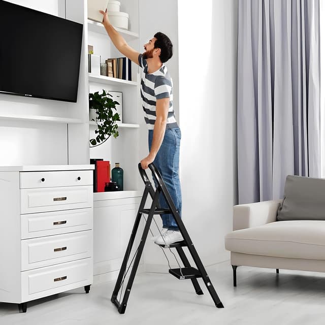 Thumbnail 3 de AMHANCIBLE EBSL03BK Trittleiter 150 kg 🪜