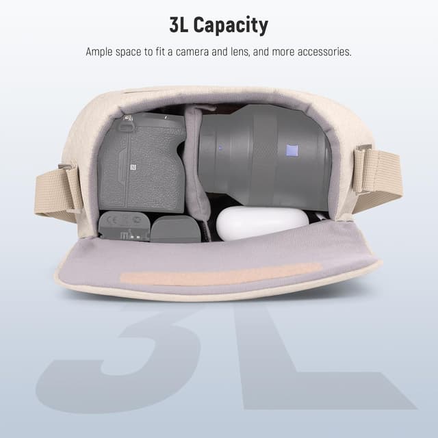 Detalle de NEEWER Waterproof Camera Bag (170g) – compact travel case for DSLR lenses & small accessories