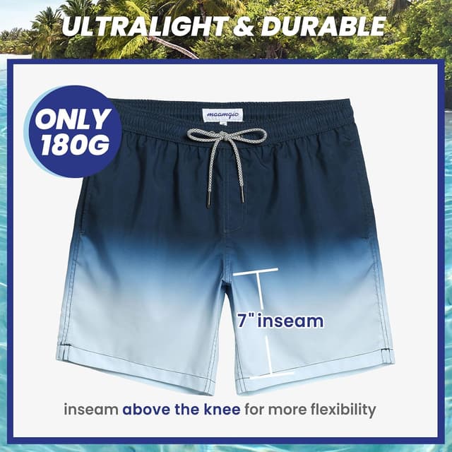 Detalle 2 de MaaMgic men’s quick-dry swimming shorts with mesh lining, pockets and drawstring