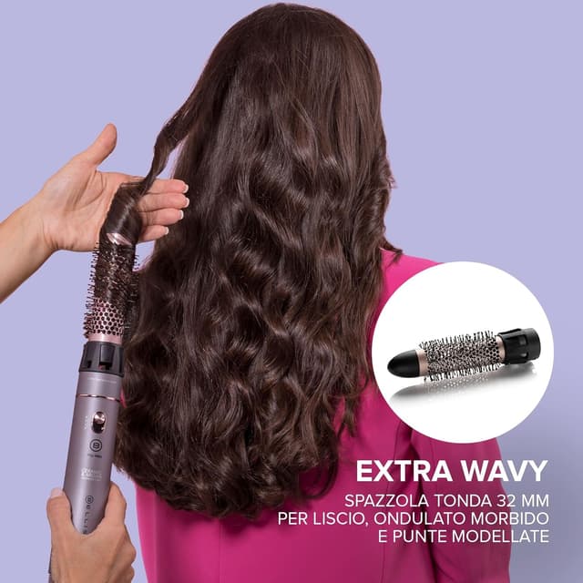 Detalle de Bellissima Imetec Ceramic e Argan Oil 6 in 1: spazzola ad aria calda con 6 accessori e tecnologia a ioni