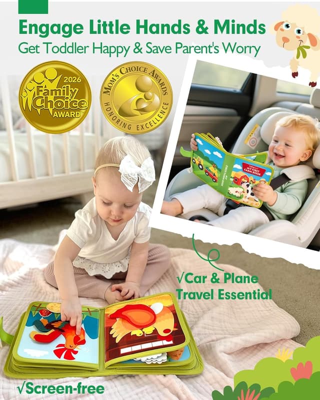 Detalle de hahaland Toddler Busy Book Board Montessori activity toy for 1 year old 🎲