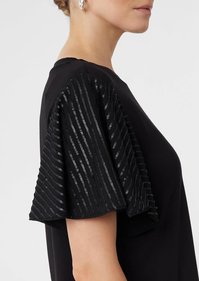 Thumbnail 4 de Comma Damen T-Shirt Volants Pailetten