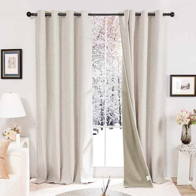 Detalle 2 de Deconovo blackout thermal curtains, 52 x 63 inch