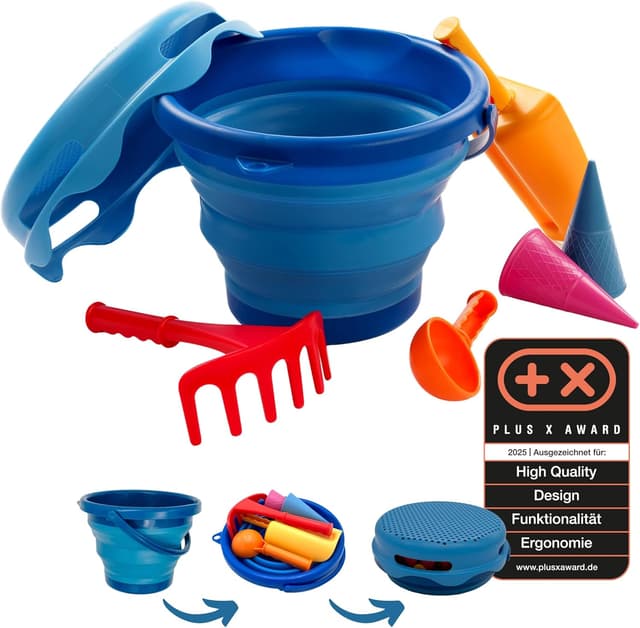 Detalle de Schildkröt 7in1 Sand Toys Set mit 3-Liter-Eimer