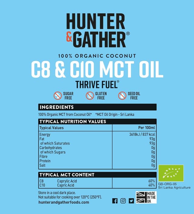 Detalle 2 de MCT-Öl Hunter & Gather Premium 500 ml