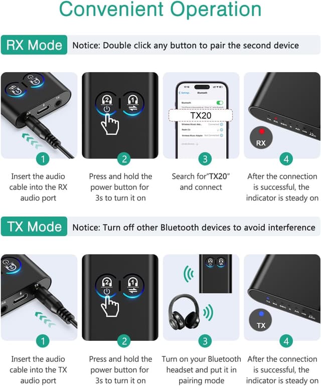 Thumbnail 6 de ORIA Bluetooth audio adapter aptX Adaptive
