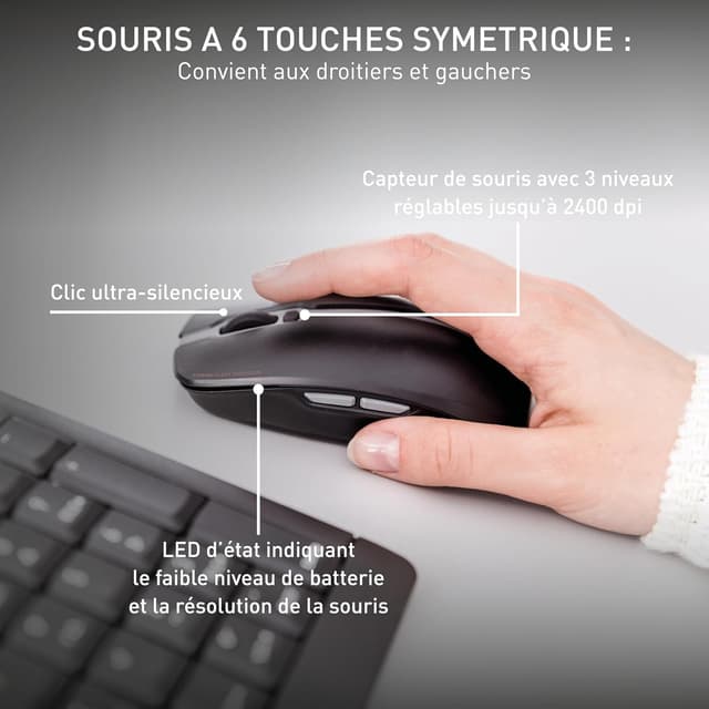 Detalle 2 de CHERRY Stream Recharge clavier souris, 2,4 GHz