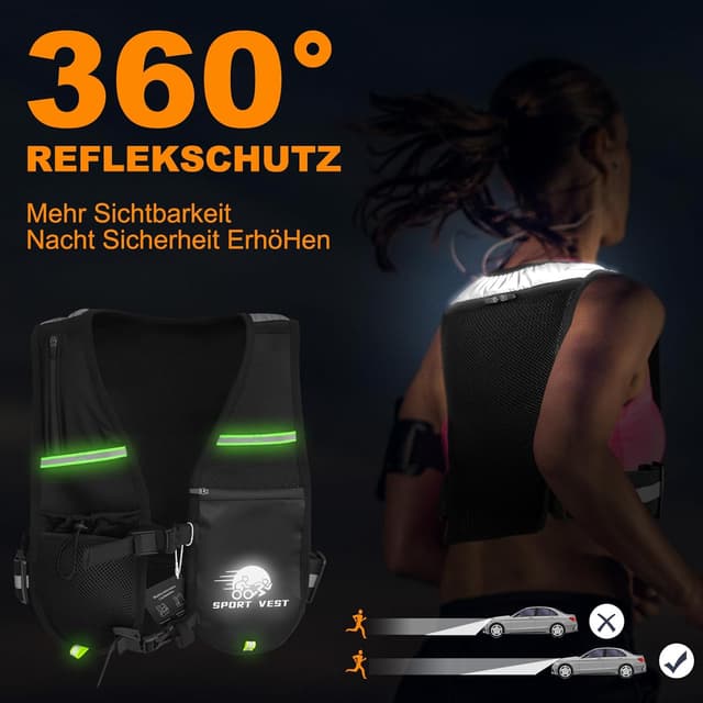 Thumbnail 5 de Laufweste Damen Herren Ultraleicht 500ml Trinkflasche