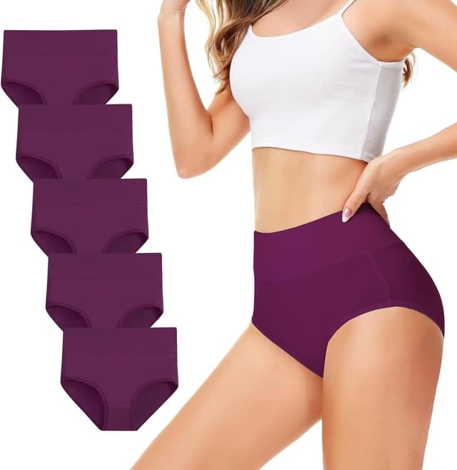Thumbnail 6 de TUUHAW Damen Unterhosen im 5er-Pack – Slip aus Baumwolle mit hoher Taille