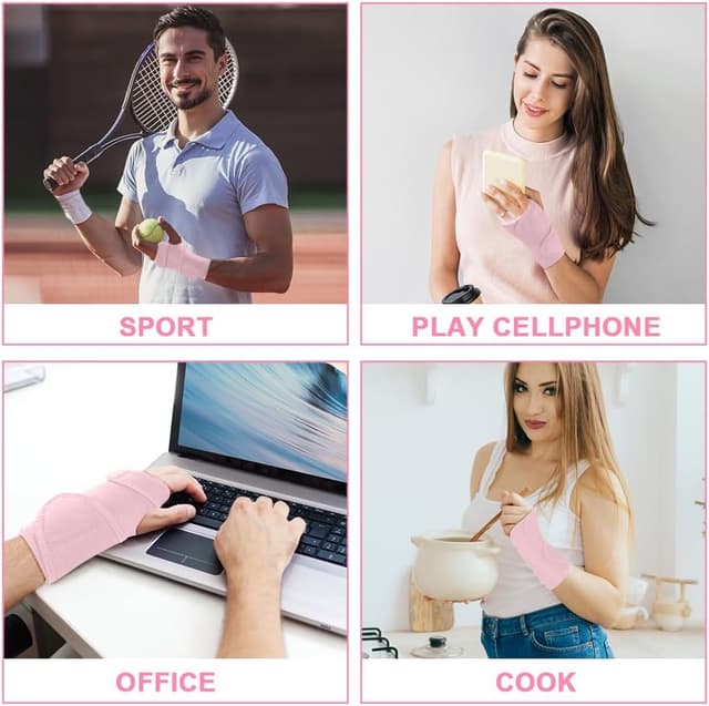 Detalle de ACWOO attelle de poignet pour canal carpien, tendinite et arthrite — maintien confortable de jour et de nuit