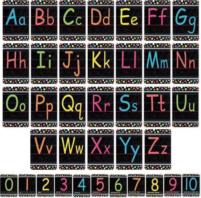 Detalle de Adduster Bulletin Board Letters ABC Alphabet Poster Classroom Set (Blackboard-style)