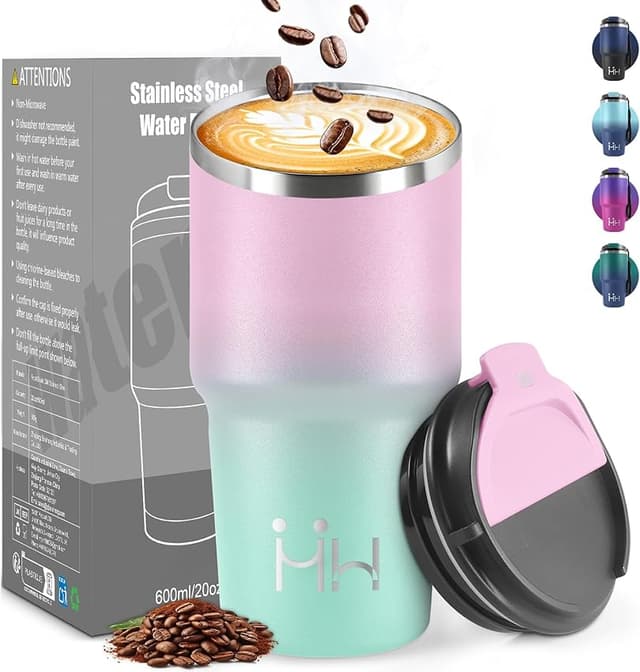 Detalle de HoneyHolly Termo Café 600 ml: vaso térmico antigoteo