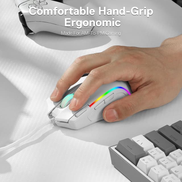 Detalle 2 de Redragon M612 Predator RGB wired gaming mouse with 8000 DPI, 11 programmable buttons and Rapid Fire