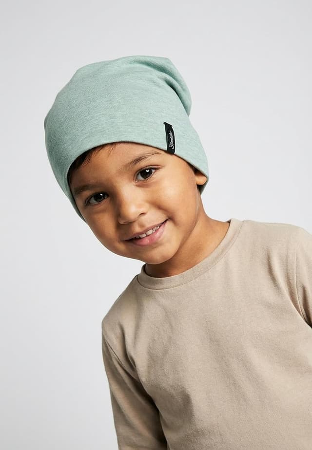 Detalle 2 de Sterntaler OCS Beanie mit Umschlag – Bio-Melange-Singlejersey-Mütze mit Ohrenklappen (unisex) für Babys