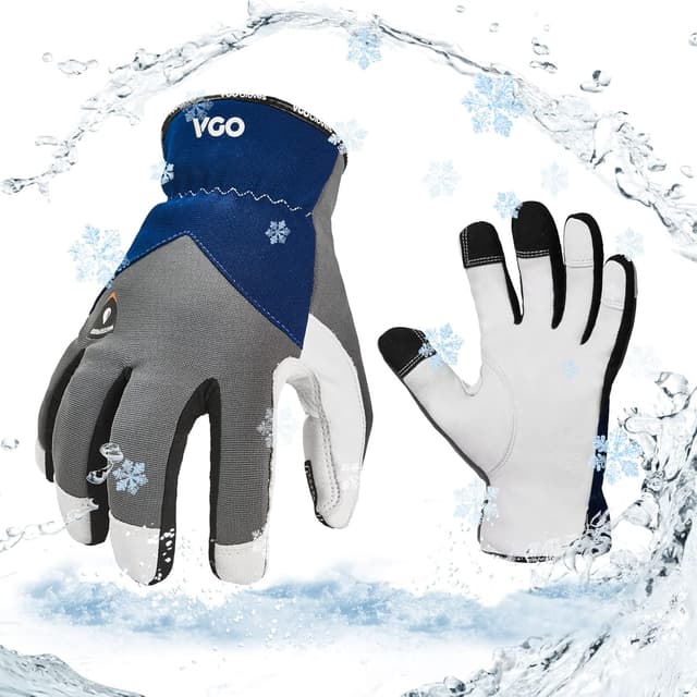 Detalle de Paire de gants de travail d’hiver en cuir Vgo… doublés 3M Thinsulate (GA7711FW) jusqu’à 0 °C