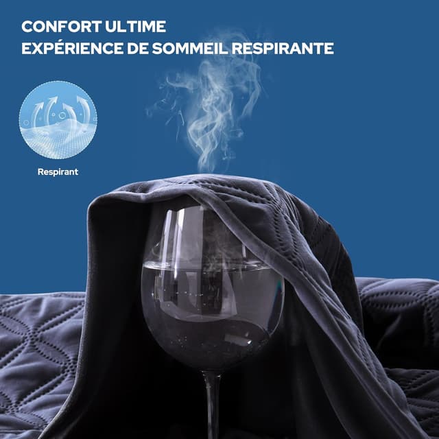 Detalle 2 de BEDLORE Matratzenschoner 180 x 200 cm – wasserdichter Bezug mit tiefer Tasche (Blau)